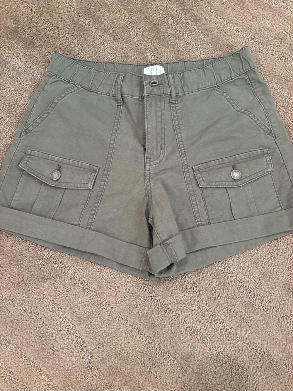Time and Tru Olive Green Cargo Shorts